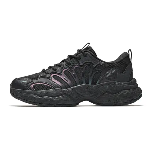 Anta Slip Resistant And Breathable Slip Resistant And Breathable Low top Chunky Sneakers Women's Basic Black