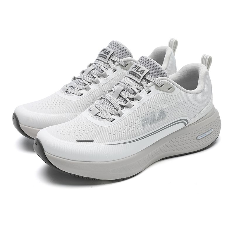FILA Sports Function Textile, Synthetic Leather Cushioning, Wear Resistant Low top Running Shoes Women’s White Gray