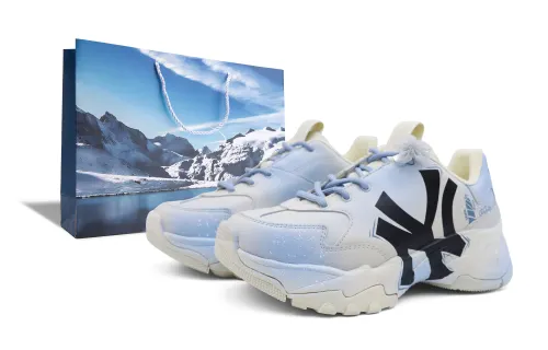 MLB Big Ball Chunky Slip Resistant Abrasion Resistant Low top Chunky Sneakers Unisex Blue White