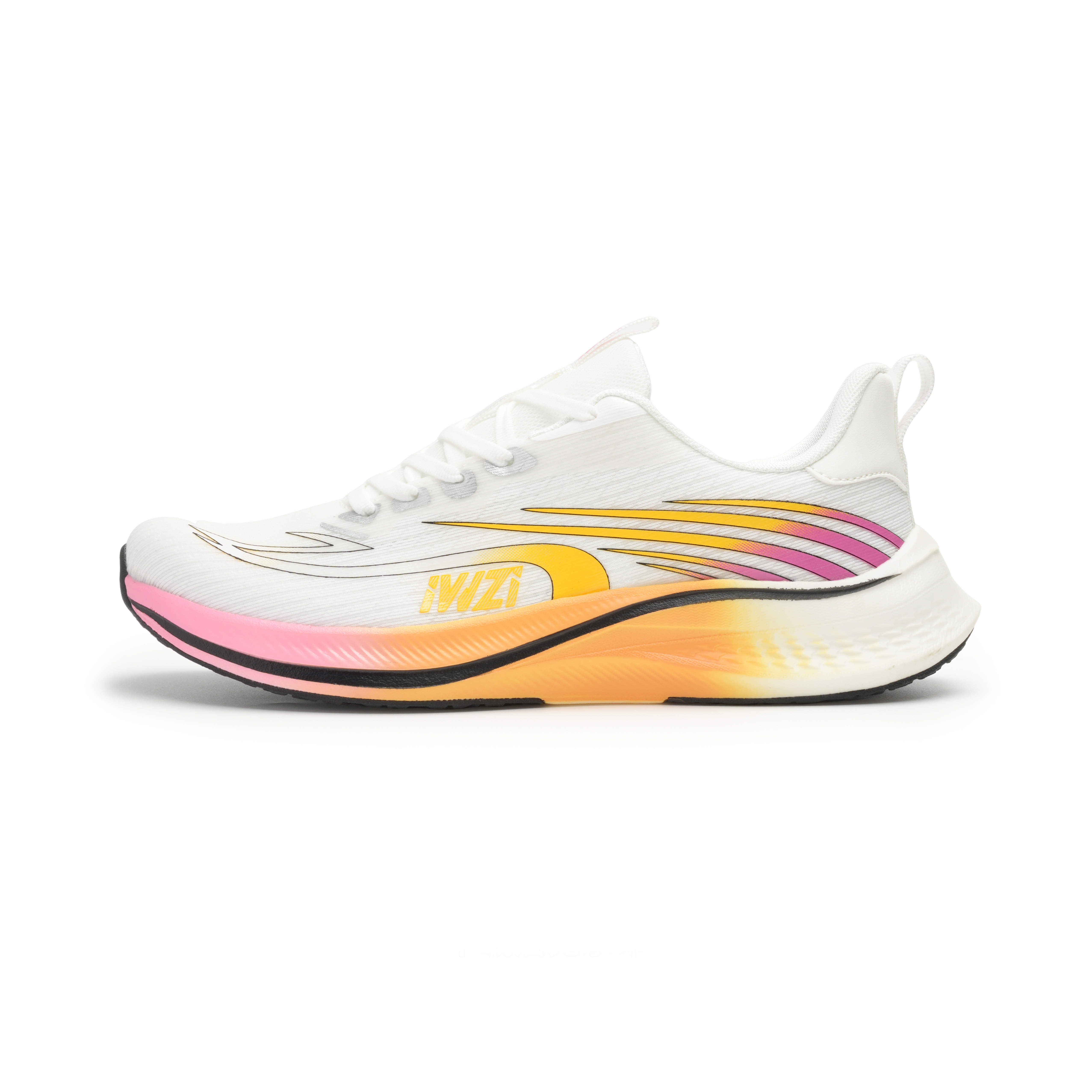 IWZI Low top Running Shoes Unisex Gold & White Diamond