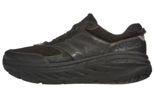 HOKA ONE ONE Bondi L wear-resistant fabric shock-absorbing non-slip breathable low-top running shoes men's black