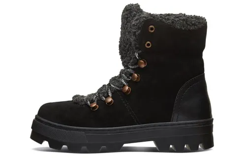 Skechers Modern Comfort Boots Lace Up Fleece Lined Fashion Ankle Boots Women's Black