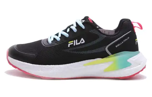 FILA Comfortable Cushioning, Wear Resistant Low top Running Shoes Women's Black Pink Blue