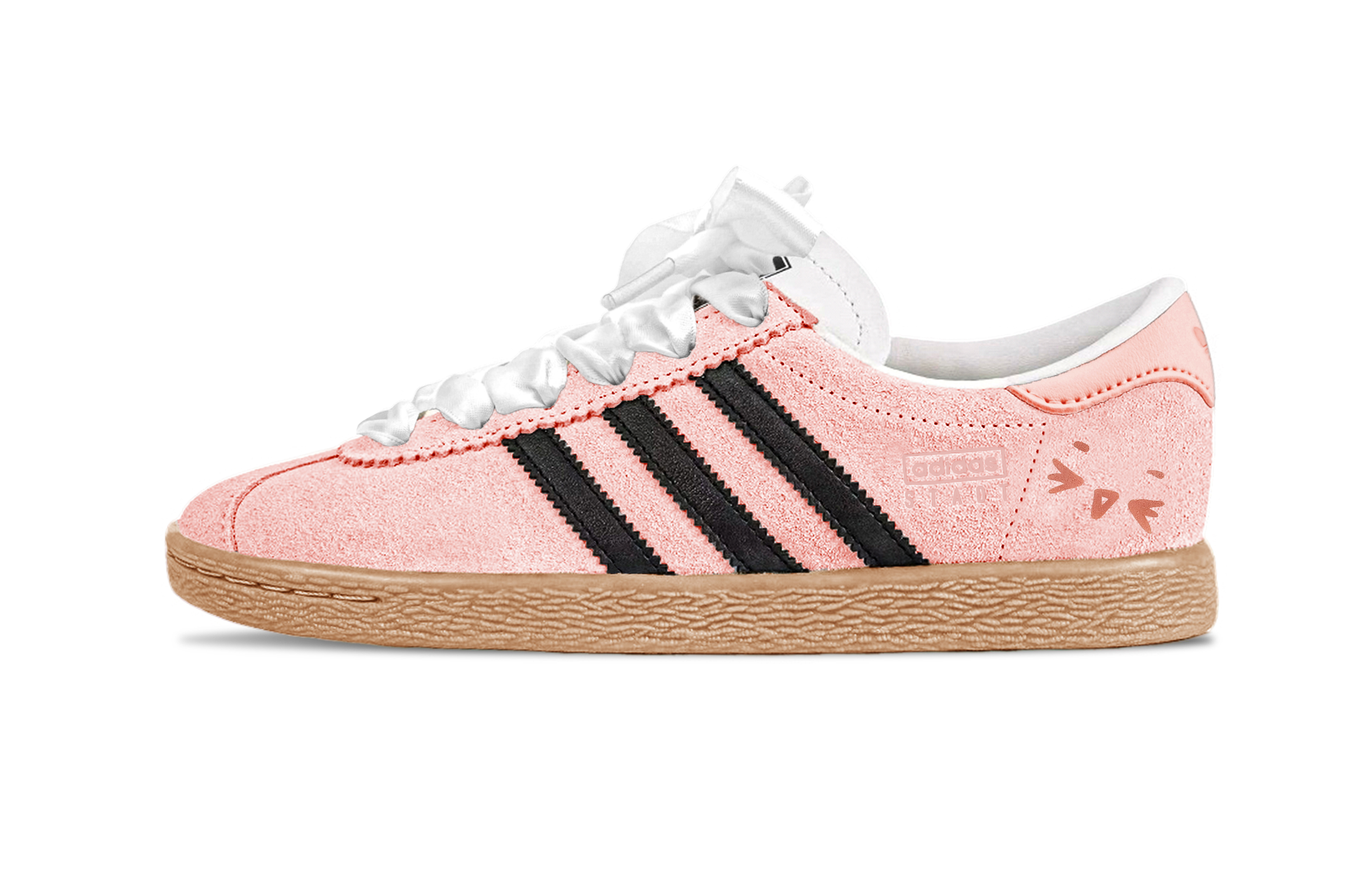Adidas Originals Stadt Touch Me Not Abrasion Resistant Balance Low top German Army Trainers Unisex Cherry Blossom Pink