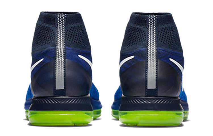 Мужские кроссовки Nike All Out Flyknit Air Zoom (черно-сине-зеленые) — Чёрный / синий / зелёный — фото 5