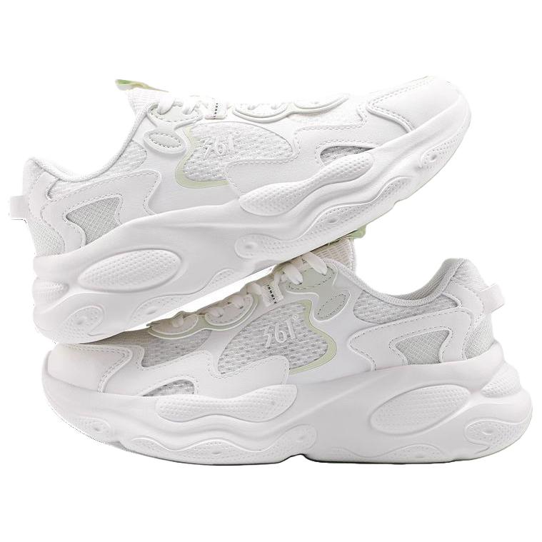 361° Yunshu Cushioning Abrasion Resistant Lightweight Low top Casual Sprint Running Shoes Women’s White Green