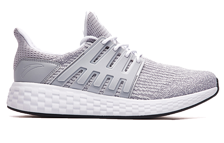 Anta Cushioning Anti-Slip And Wear-Resistant Breathable Coverage Low-Top Running Shoes Men’s Gray White