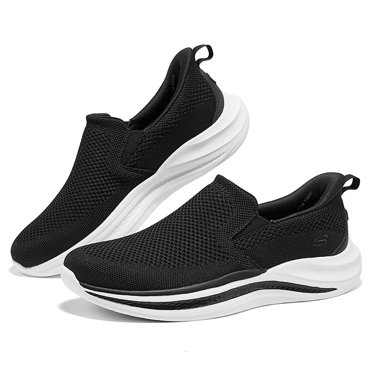 Skechers Slip Ins Abrasion Resistant, Breathable, Lightweight Low top Casual Shoes Men’s Black White