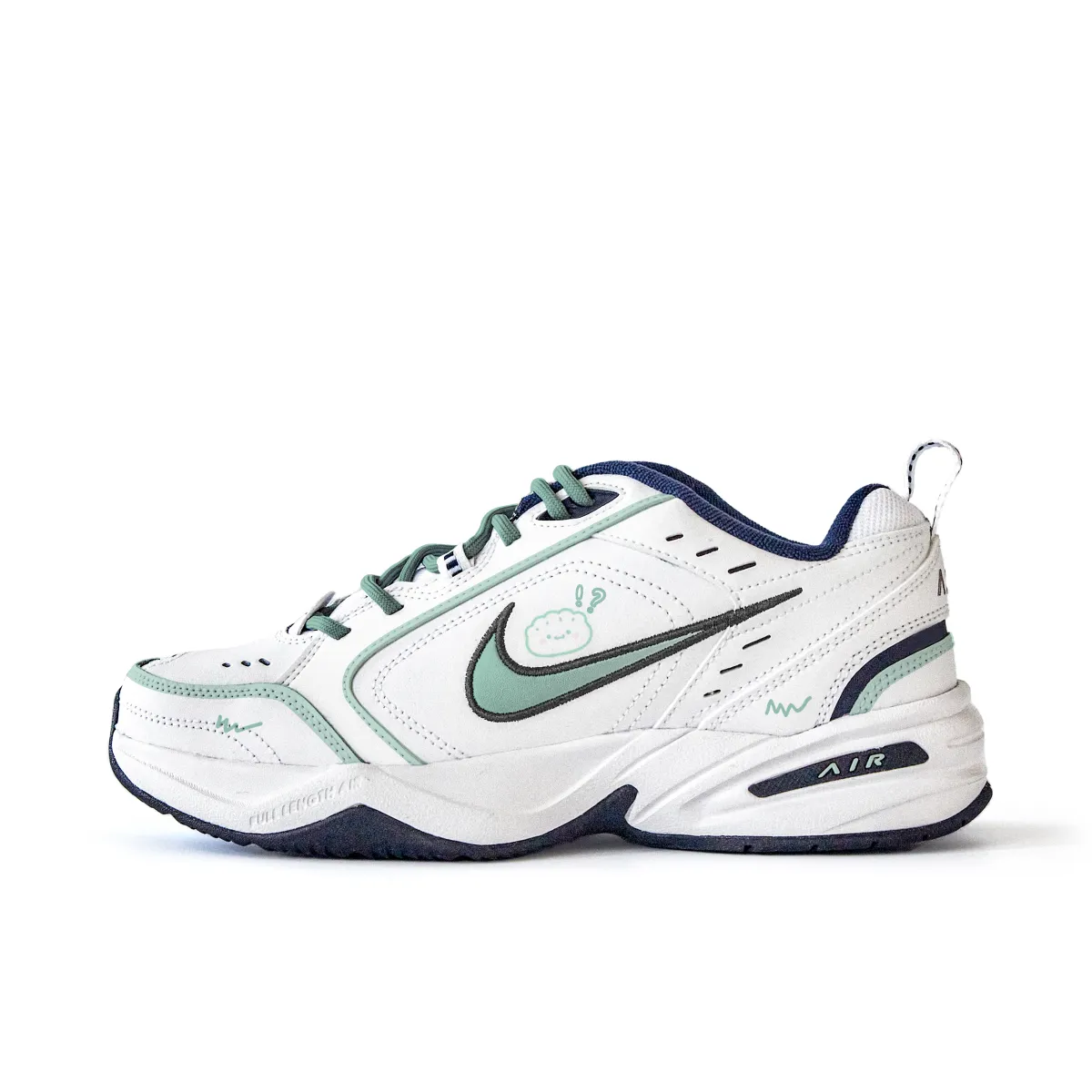 Nike Air Monarch 4 Slip Resistant Abrasion Resistant Low top Chunky Sneakers Unisex White Green