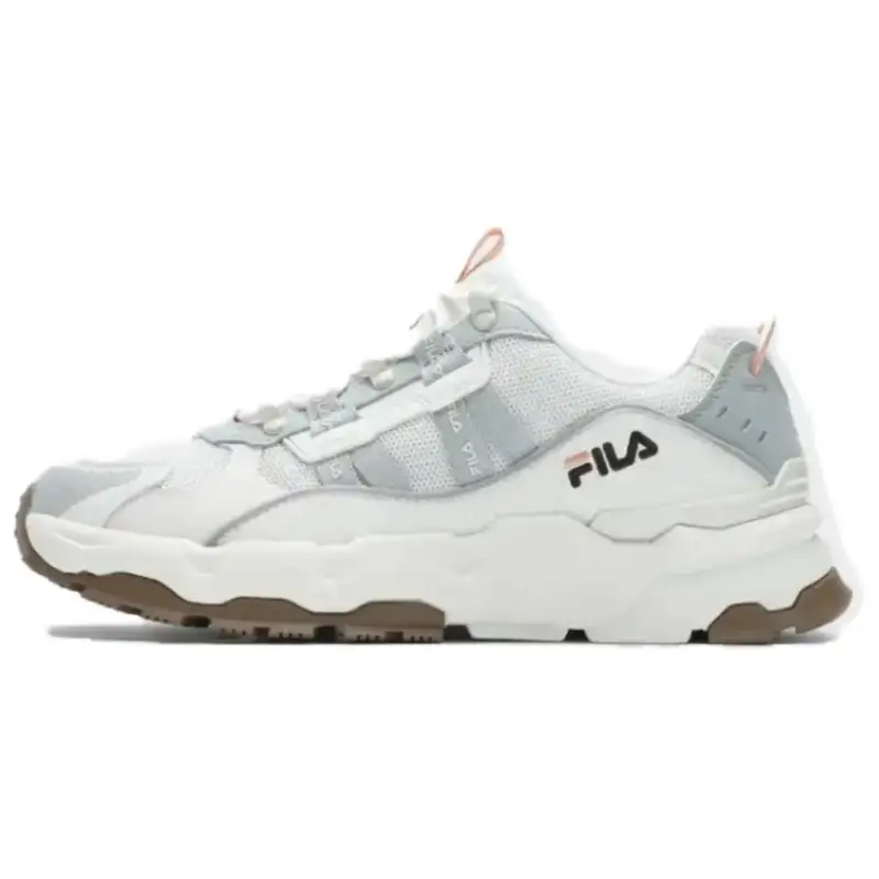 FILA Trek Abrasion Resistant Breathable Lightweight Height Increasing Low top Chunky Sneakers Men's White