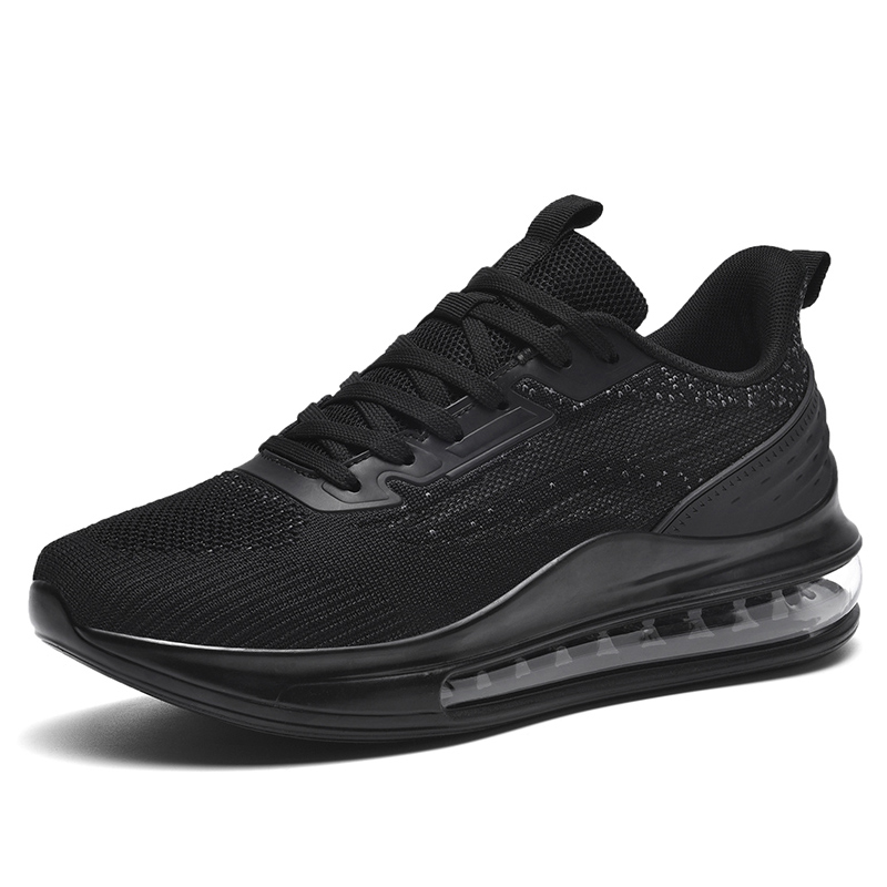 MEKY Cushioning Slip Resistant Abrasion Resistant Breathable Low top Running Shoes Men’s Black Gray