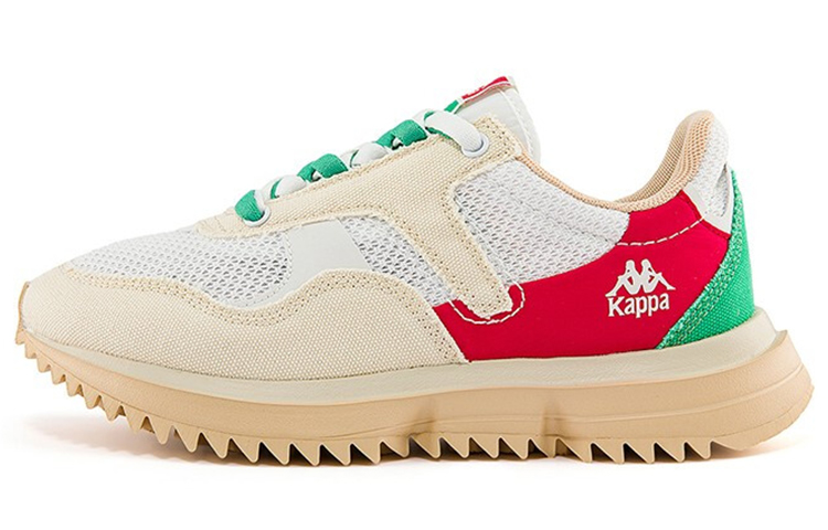 Kappa Textile, Synthetic Leather Cushioning Slip Resistant Abrasion Resistant Low top Running Shoes Unisex White