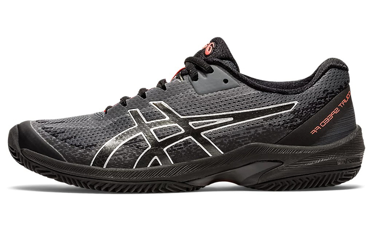 Asics Rote Fabric Low top Running Shoes Women's Black Gray