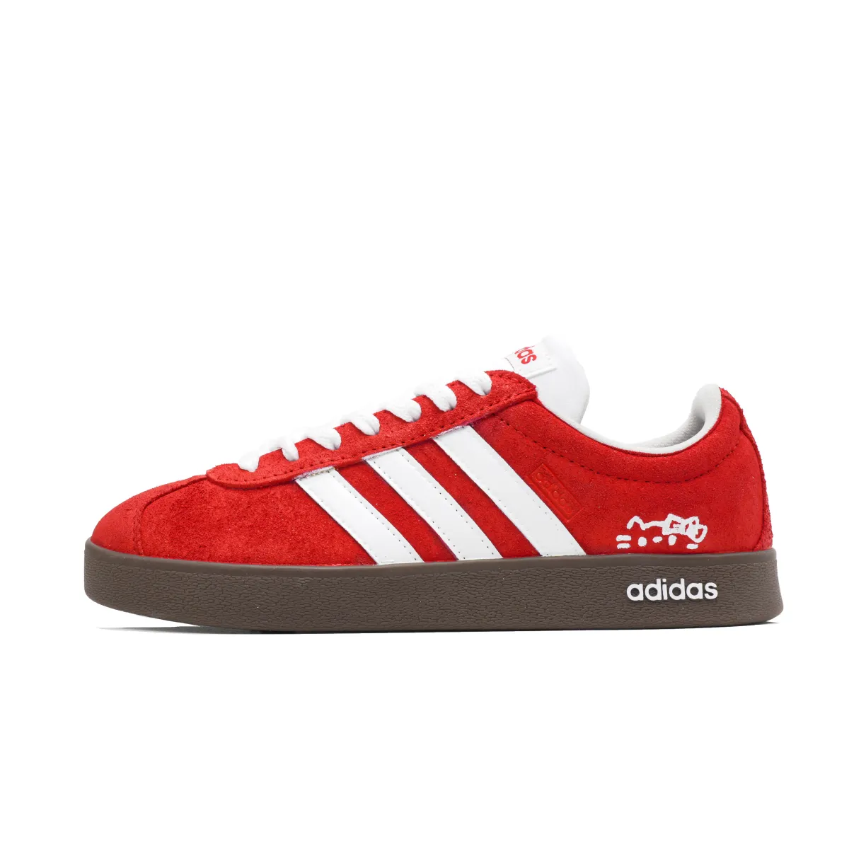 Adidas VL COURT 2.0 Red Catberry Slip Resistant Slip Resistant Low top German Army Trainers Unisex Red