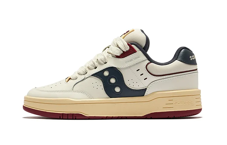 Saucony CHILLTIME Slip Resistant Low top Skateboard Shoes Unisex Beige Blue Red