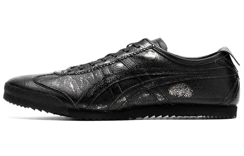 Onitsuka Tiger MEXICO 66 Leather Abrasion Resistant Low top Running Shoes Men's Black