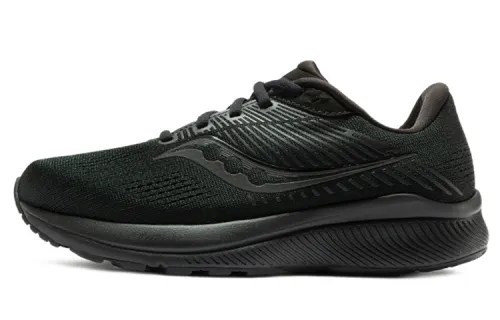 Saucony Guide 14 Textile, Synthetic Leather Cushioning Slip Resistant Support Low top Running Shoes Women's Black