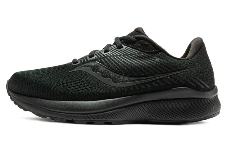 Saucony Guide 14 Textile, Synthetic Leather Cushioning Slip Resistant Support Low top Running Shoes Women's Black