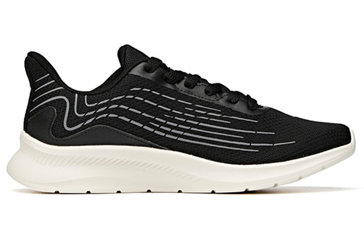 Anta Cushioning Slip Resistant Abrasion Resistant Breathable Lightweight Low top Running Shoes Men’s Black Gray White