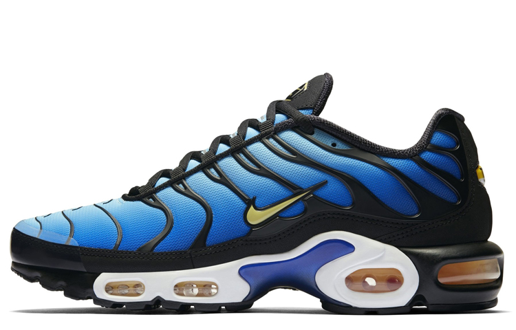 Nike Air Max Plus retro low-top air cushion casual running shoes for men and women, black and blue
