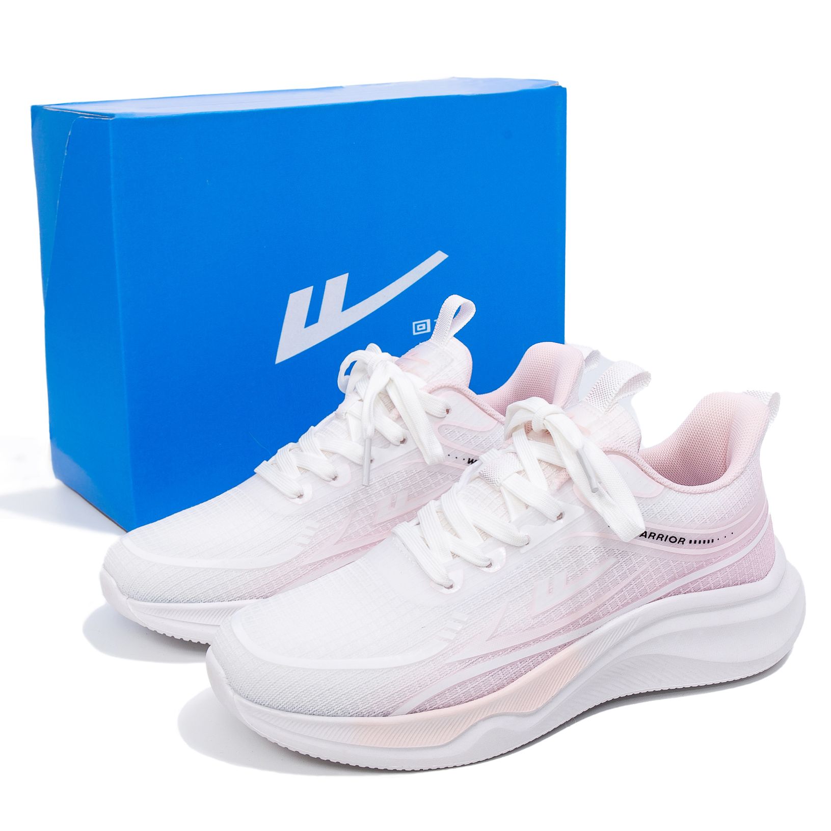 Warrior Cushioning Breathable Low top Casual Running Shoes Women’s White Pink