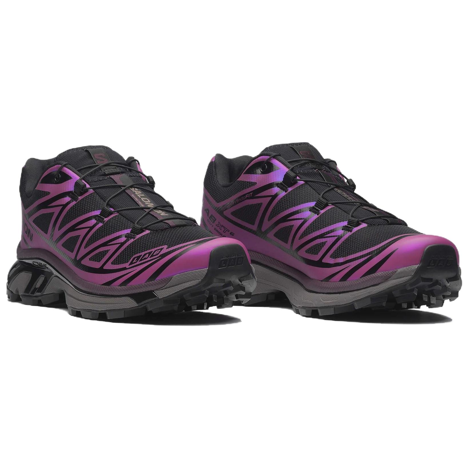 SALOMON XT 6 Running Shoes Unisex Black Purple