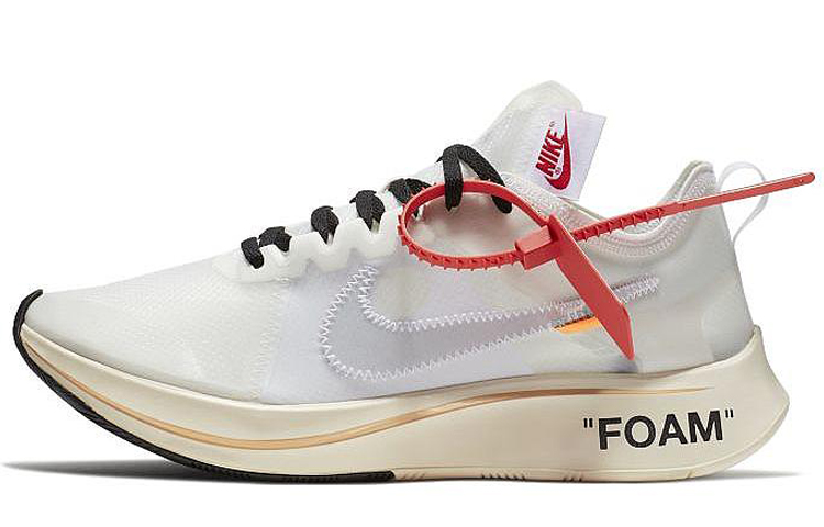 OFF-WHITE x Nike Zoom Fly 1 OG Virgil The Ten, comfortable, versatile, non-slip, lightweight, low-top training long-distance running shoes, same style for men and women, off-white