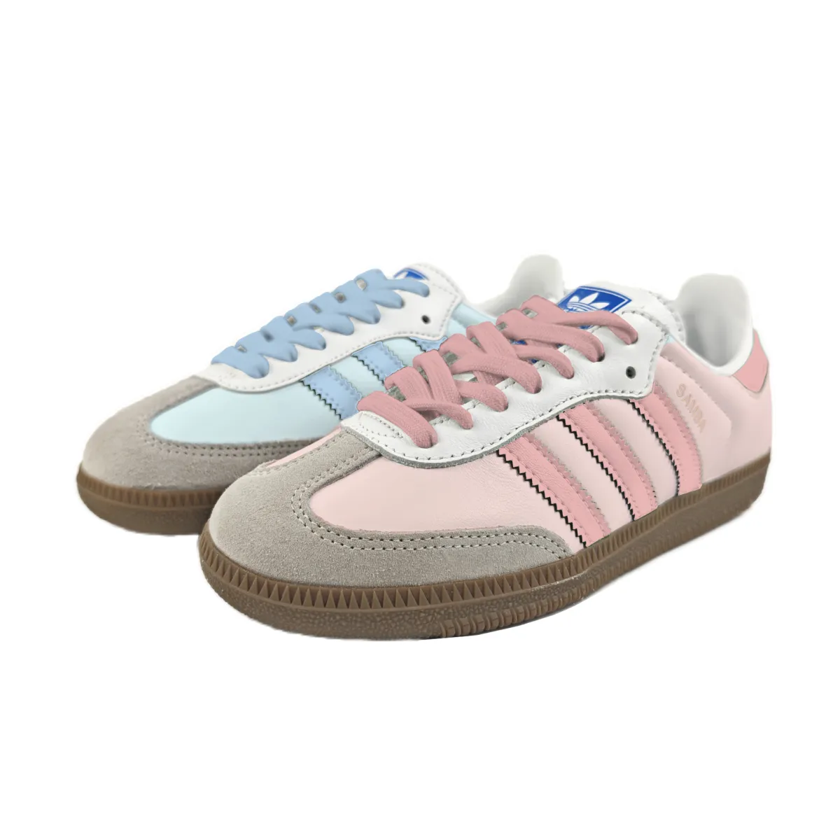 Adidas Originals SAMBA OG Low top Skateboard Shoes Unisex Beige Pink Blue
