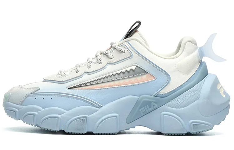 FILA Synthetic Leather Low top Chunky Sneakers Women's Blue White