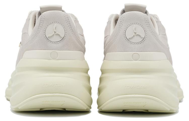 LI NING 1990 Cloud Nichang Comfortable Slip Resistant Abrasion Resistant Low top Running Shoes Women’s Bone White