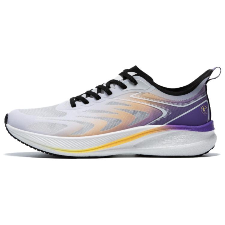QIAODAN Light Speed 4.0 PLUS Cushioning Breathable Low top Marathon Running Shoes Men’s White Purple