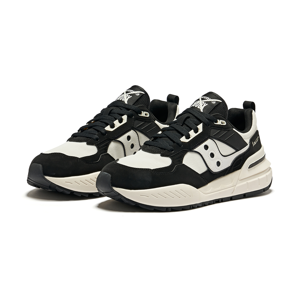 Saucony Shadow 5000 Slip Resistant Abrasion Resistant Low top Running Shoes Unisex Black Beige