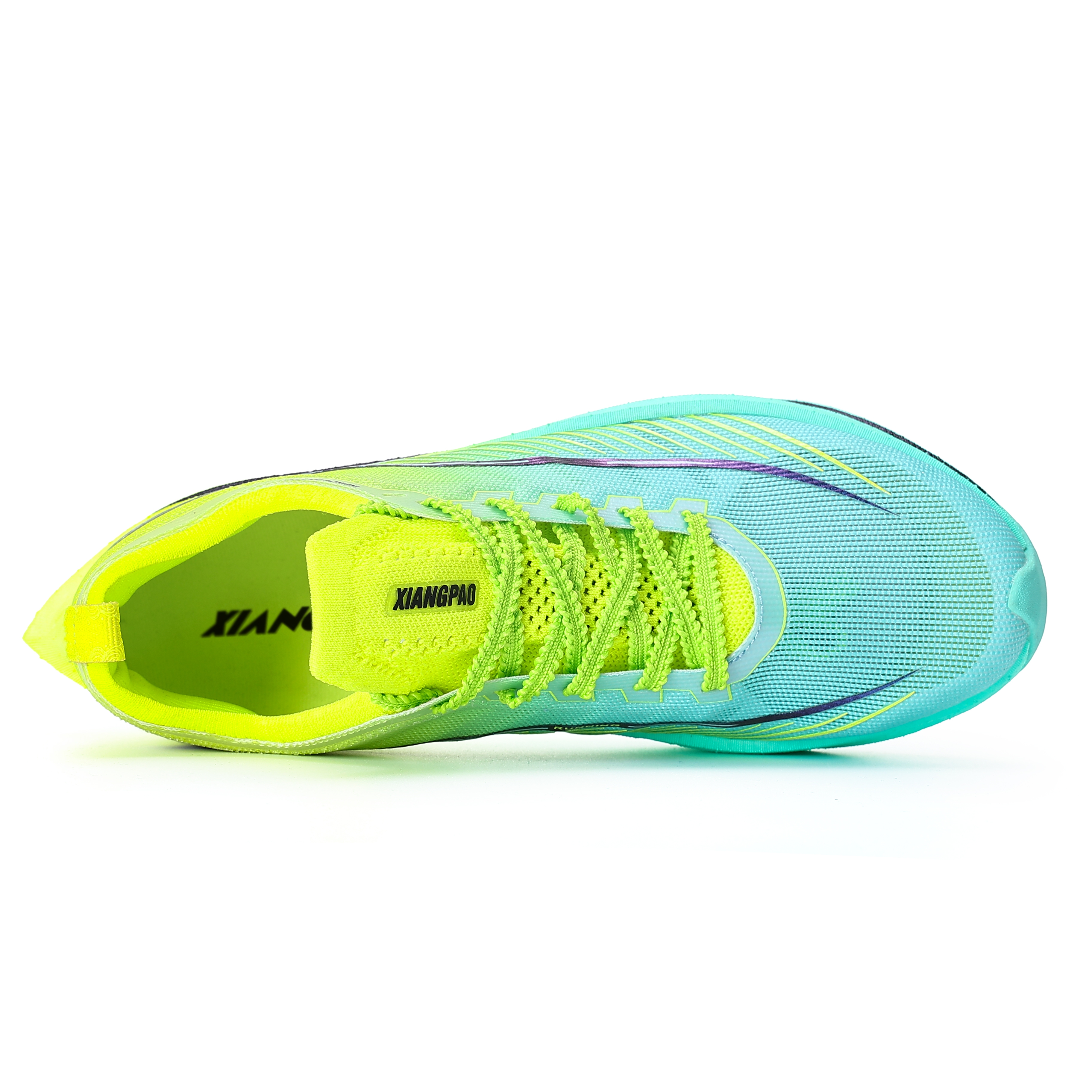 XIANGPAO Fabric Low top Genuine Carbon Plate Running Shoes Unisex Blue Green