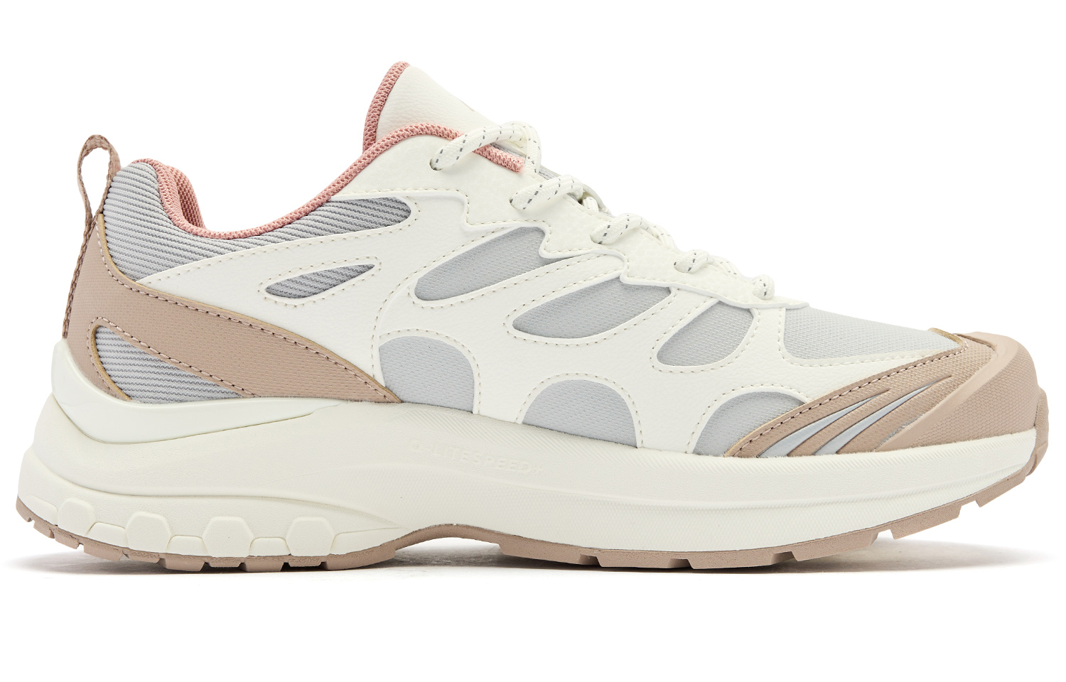 QIAODAN Cushioning Slip Resistant Abrasion Resistant Low top Casual Running Shoes Women’s Gray Beige Brown