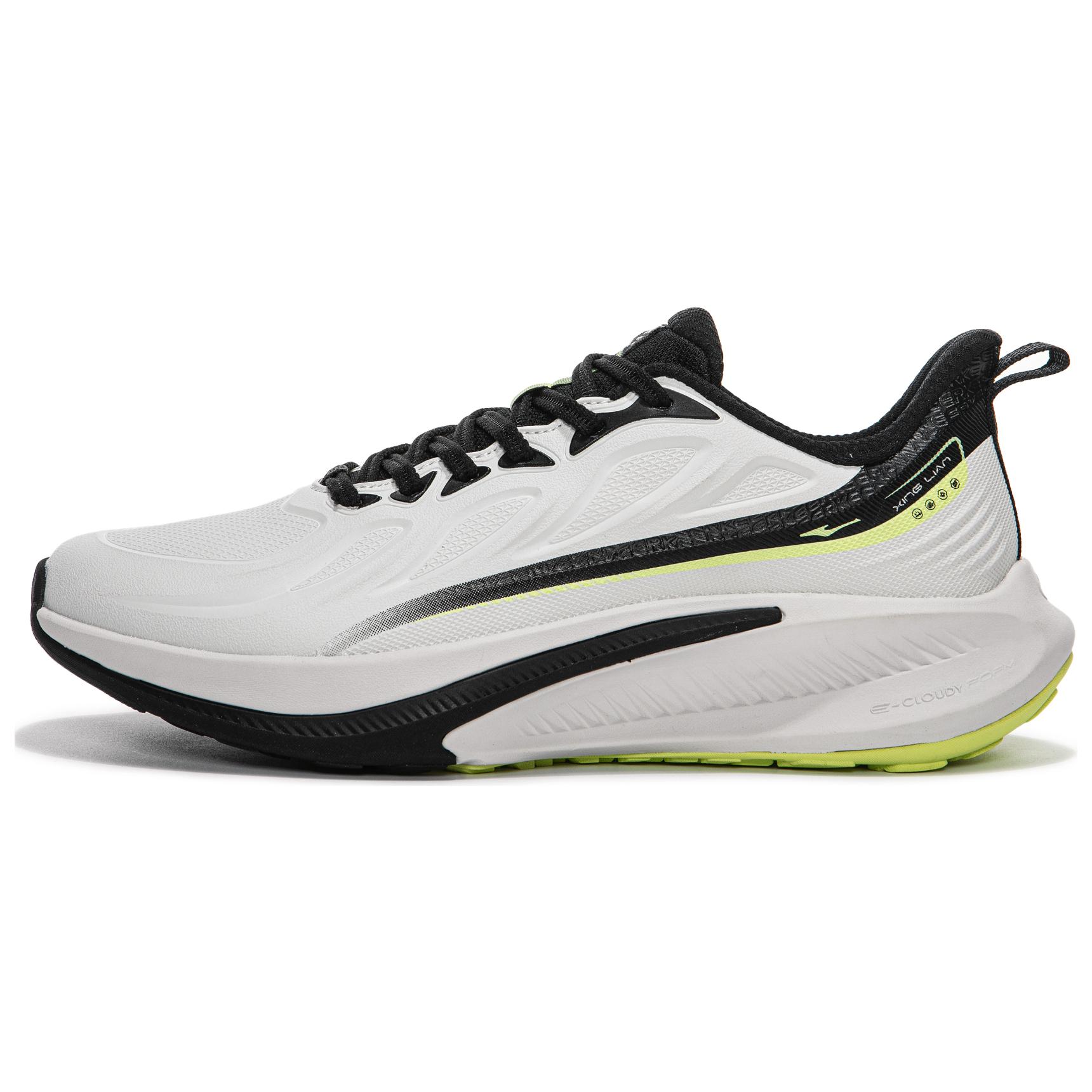 Erke Slip Resistant, Abrasion Resistant, Lightweight, Rebound Low top Running Shoes Men’s White Black