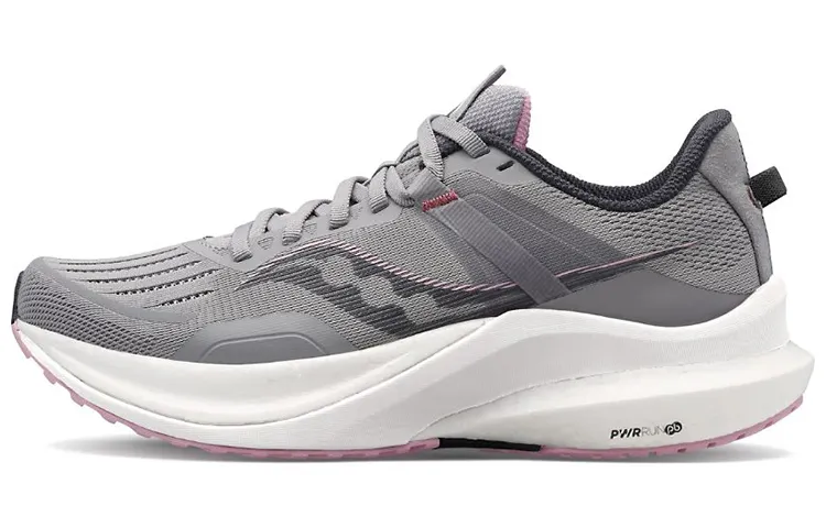 Saucony Tempus Cushioned Anti Slip And Wear Resistant Lightweight Low Top Casual Running Shoes Women's Gray Pink