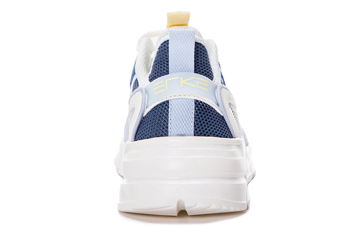Erke Textile, Synthetic Leather Cushioning, Wear Resistant Low top Running Shoes Women’s Ivory White Smoke Blue