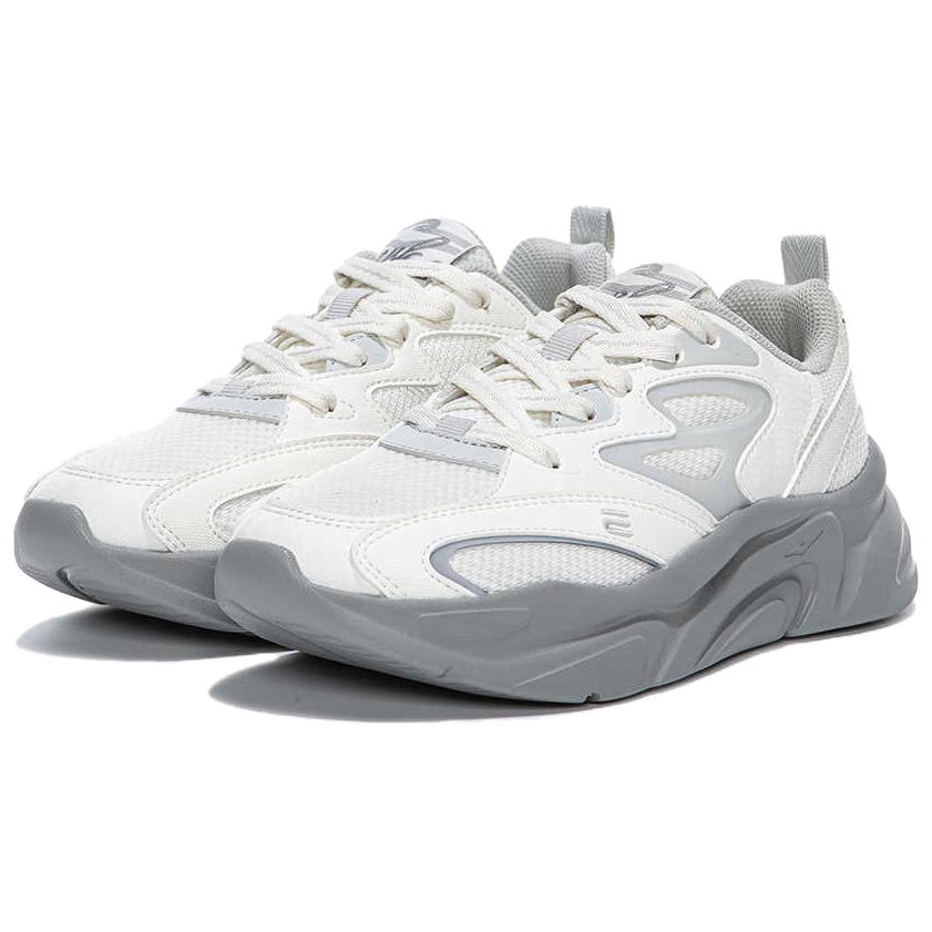Erke Slip Resistant Abrasion Resistant Low top Casual Running Shoes Women’s White Gray