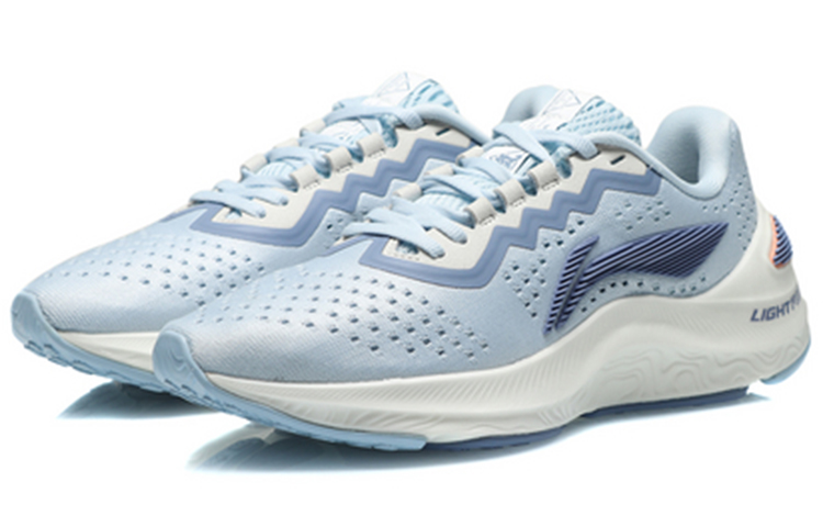Li Ning Arashi Integrated Fabric Slip Resistant Abrasion Resistant Low top Running Shoes Women’s Sky Blue