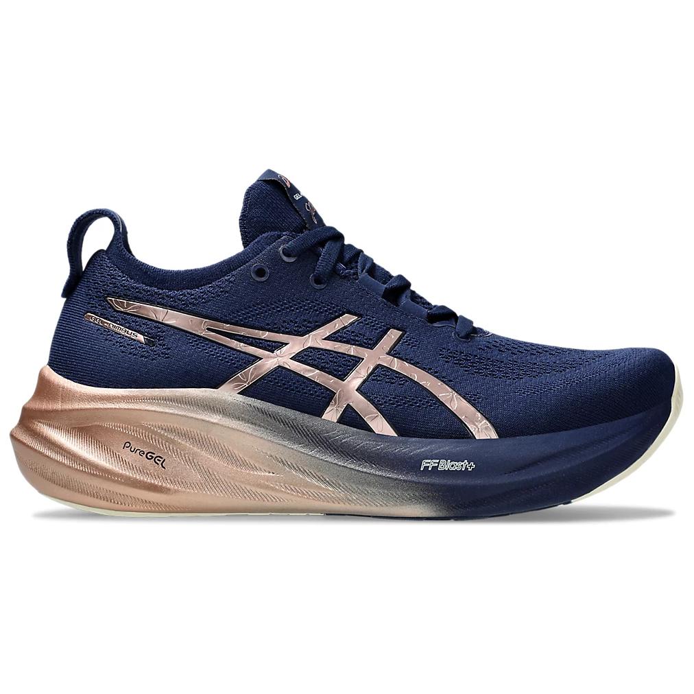 ASICS Gel Nimbus 26 Platinum Blue Expanse Rose Gold Women’s