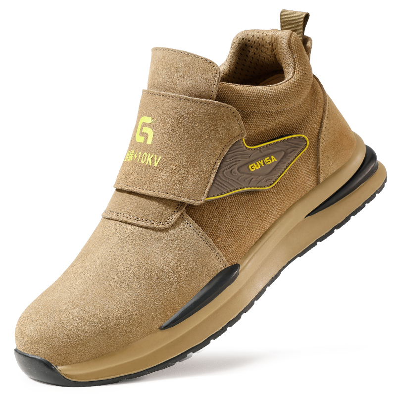 LANOUDUN Abrasion Resistant Impact Resistant Support Mid top Outdoor Shoes Unisex Brown