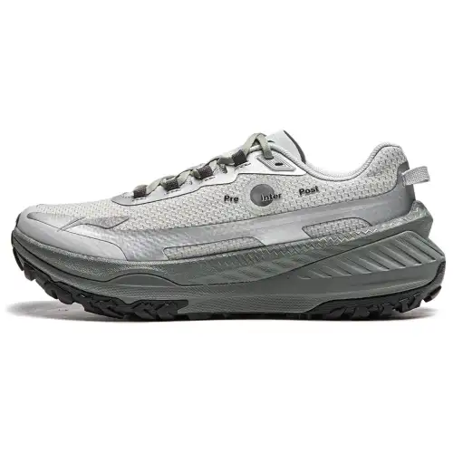 Li Ning Slip Resistant Abrasion Resistant Support Low top Running Shoes Women's Silver Gray