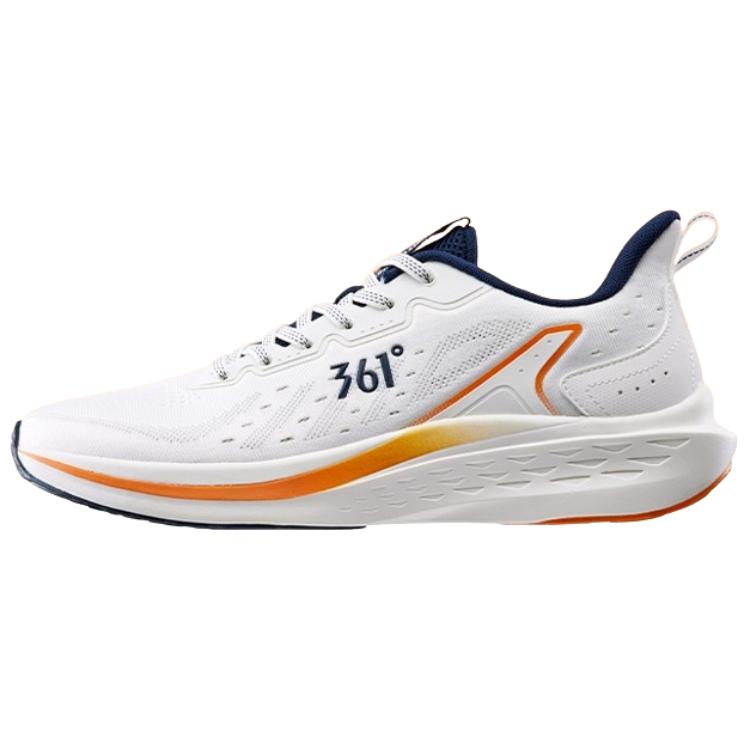 361° Cushioning Slip Resistant Abrasion Resistant Breathable Low top Running Shoes Men’s White Orange Blue