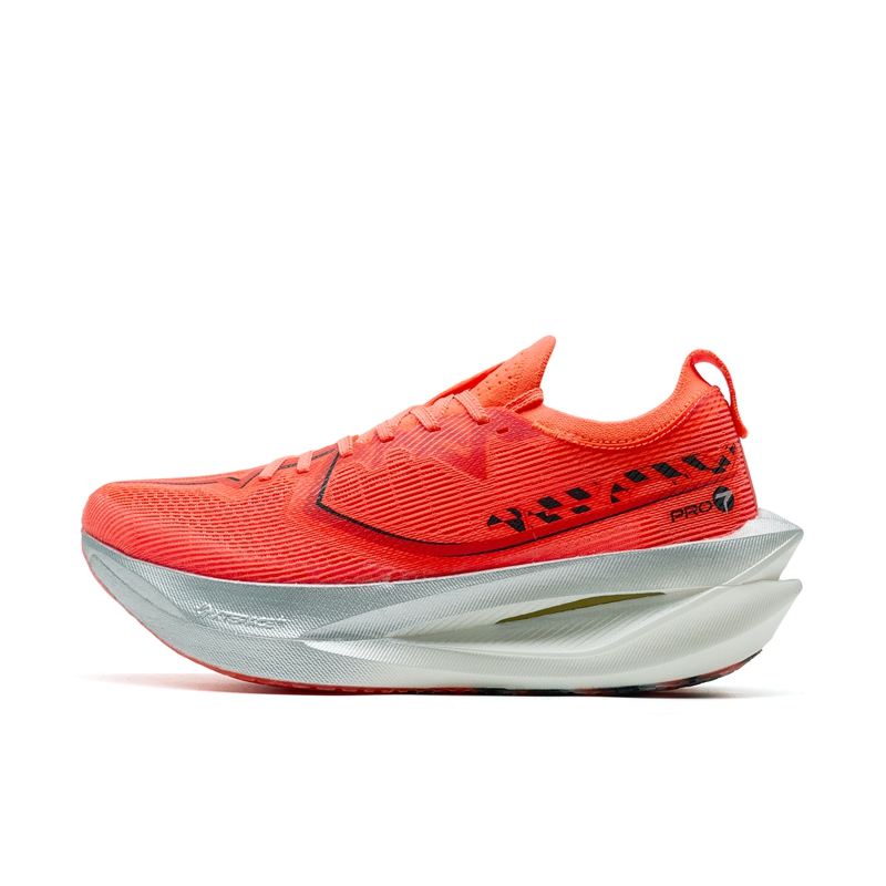 XTEP Abrasion Resistant Support Low top Carbon Plate Marathon Training Race Running Shoes Women’s Super Orange Black
