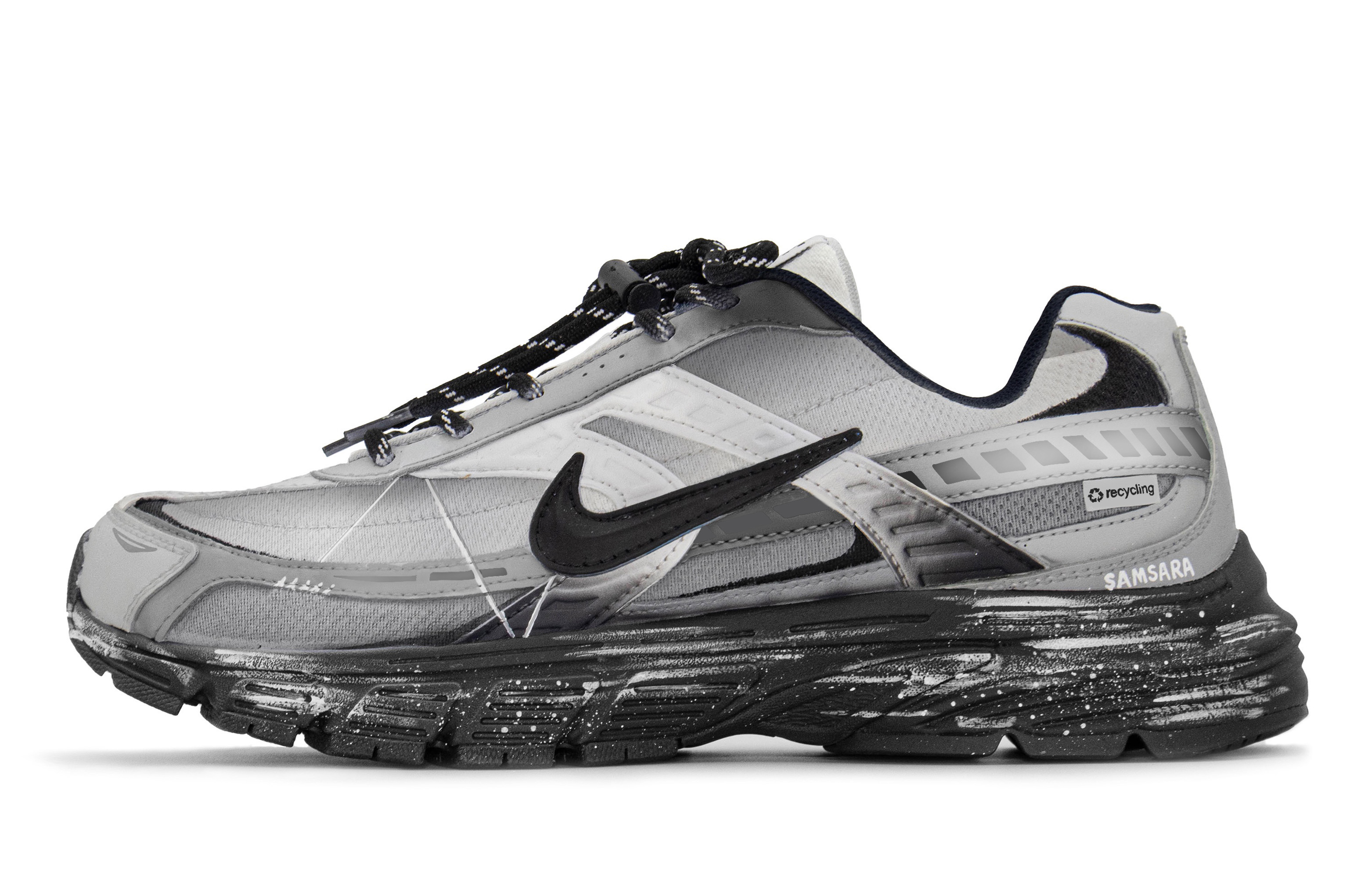 Nike Initiator Abrasion Resistant Breathable Low top Sprint Running Shoes Unisex Black Gray
