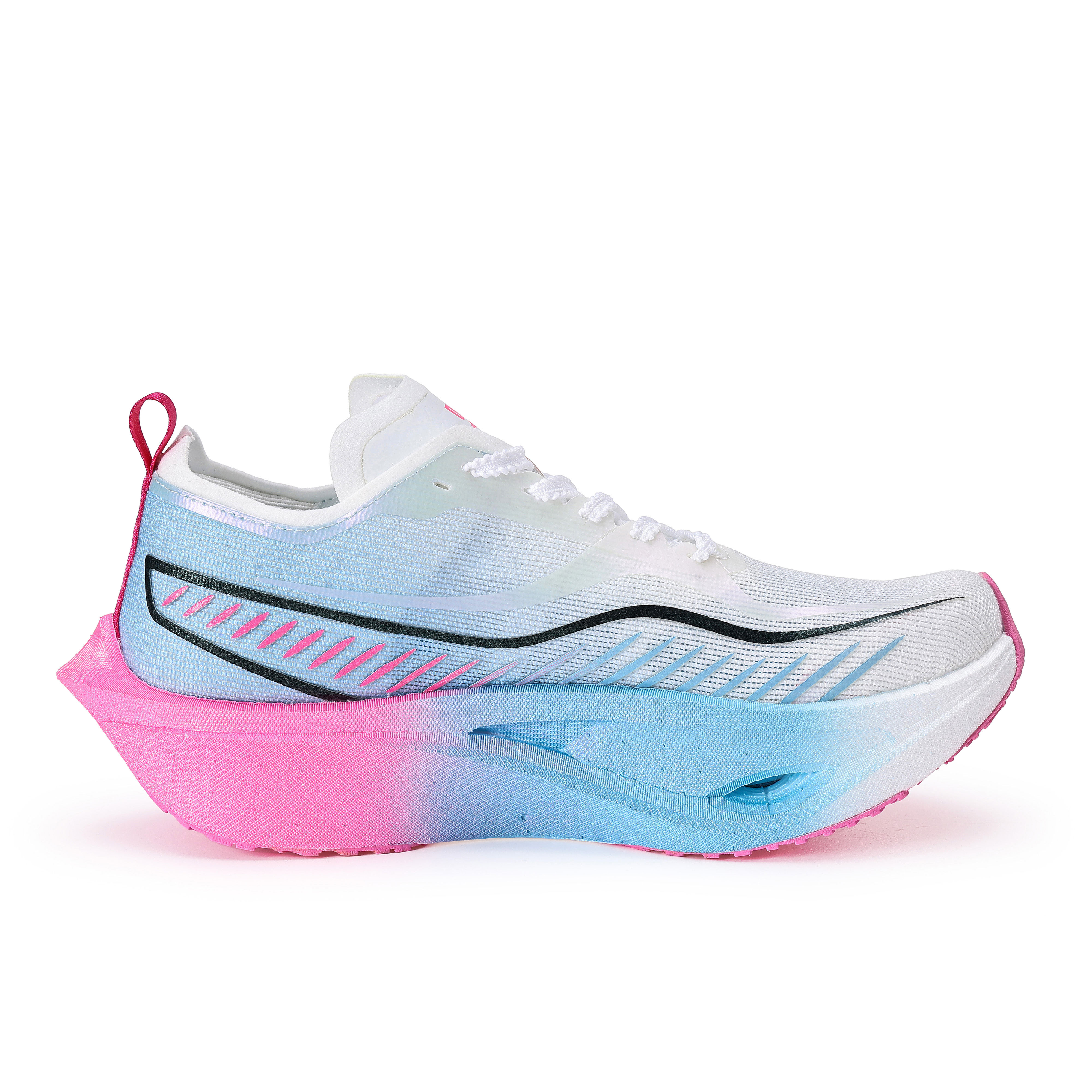 BYLEN Cushioning Slip Resistant Abrasion Resistant Low top Genuine Carbon Plate Running Shoes Unisex Blue Pink