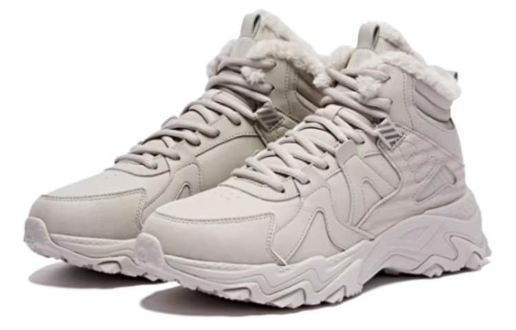 QIAODAN Fleece lined Cushioning Slip Resistant Lightweight High top Running Shoes Women’s Gray