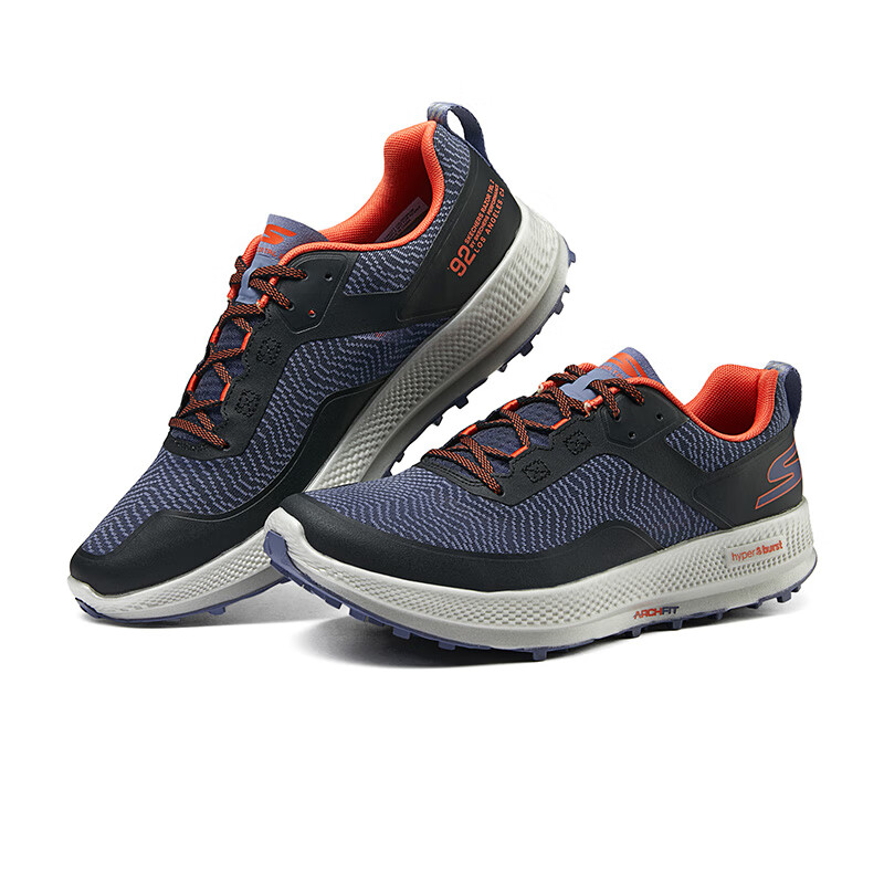 Skechers Comfortable Cushioning, Wear Resistant Low top Running Shoes Men’s Black Orange