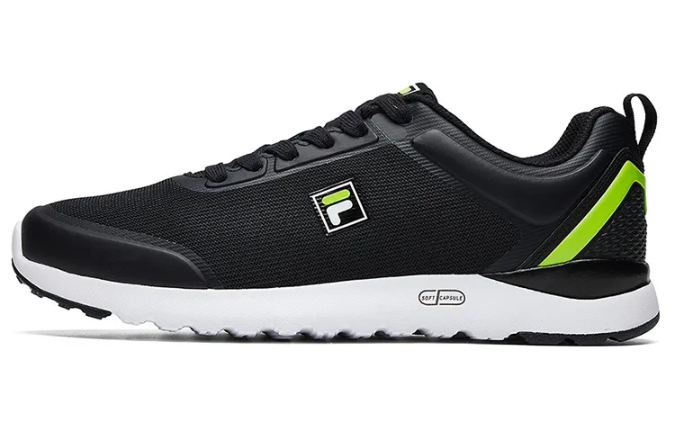 FILA Mesh, Textile Low top Athletic Shoes Men's Black