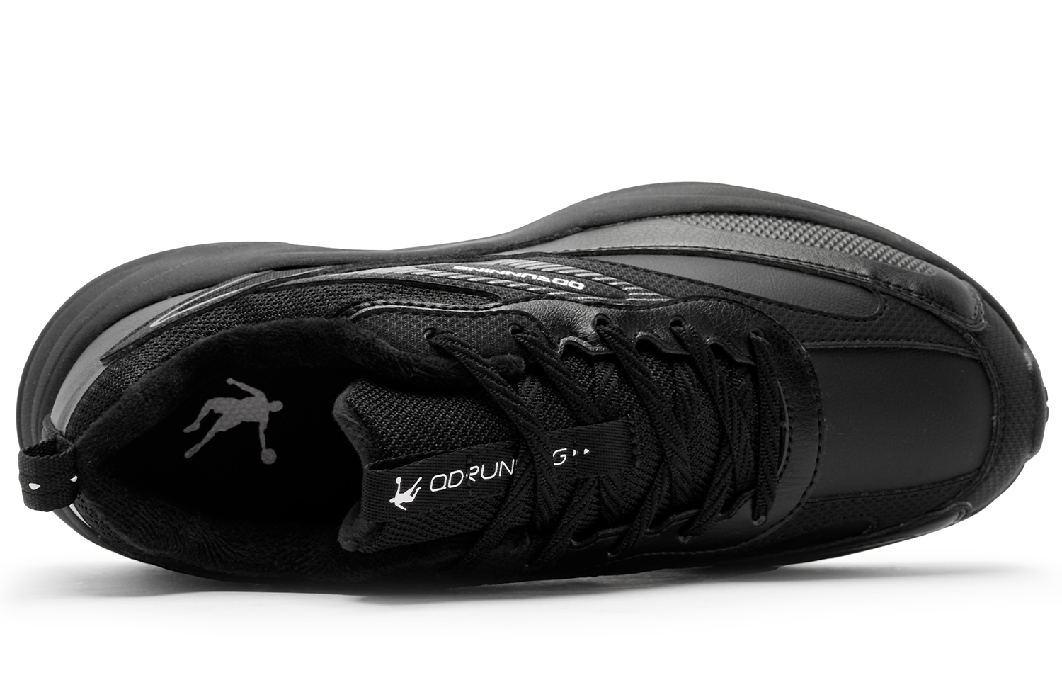 QIAODAN Vintage Versatile Sports, Leather Upper Comfortable, Fleece Lined Insulated Shoes Fabric